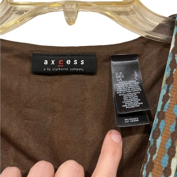 Axcess by Liz Claiborne Vintage Green and Brown Y2K 90s Tank Top Size Large - Picture 4 of 7